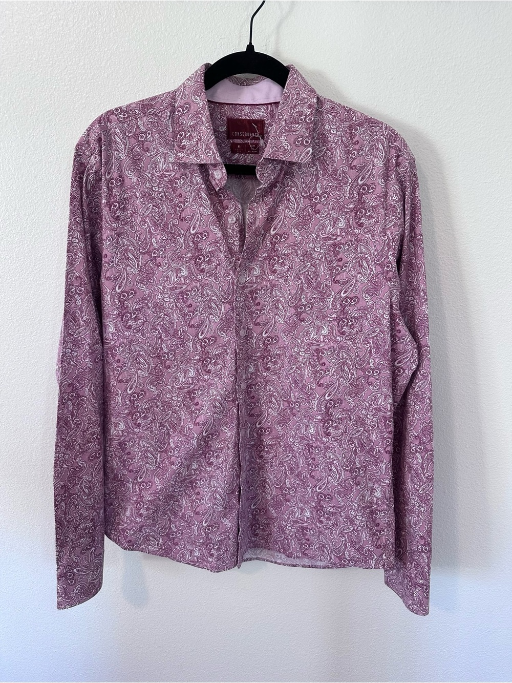 Consequence Men's Mauve Paisley Dress Shirt